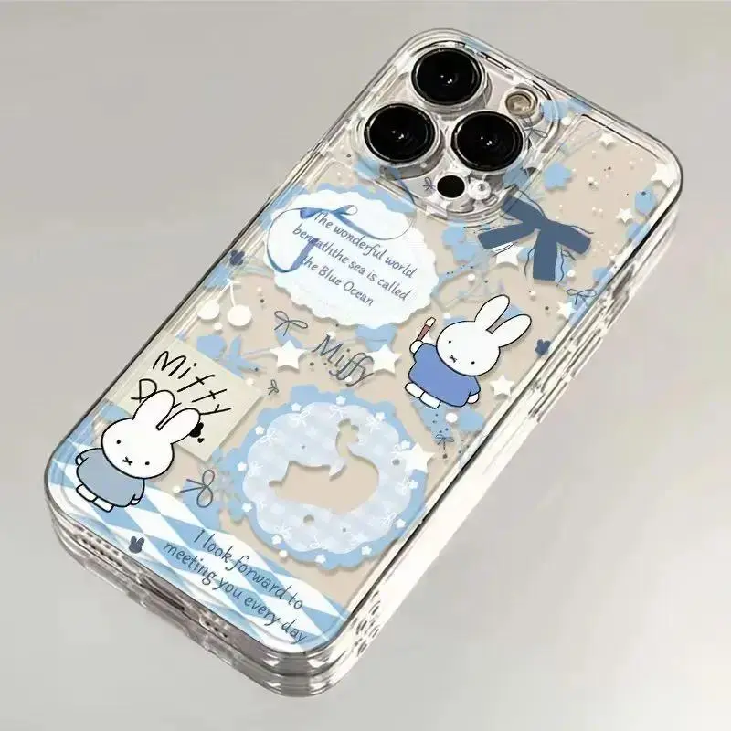 Miffy Impact-Resistant Durable Phone Case - Compatible with iPhone 12-17 Pro Max Plus Air, Samsung Galaxy S21-S26 EDGE Ultra Plus FE, Ethnic Expressionism Flat Print High-Detail Art Design, Top Fan Halloween Gift