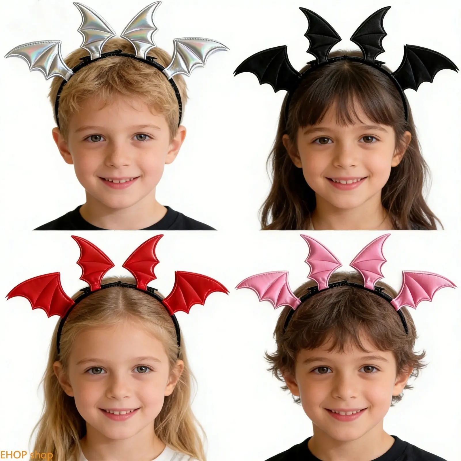 Halloween Bat Hair Clip & Little Devil Leather Headband Set Gothic Festival Party Cosplay Stylish Head Accessory For Holiday Outfits