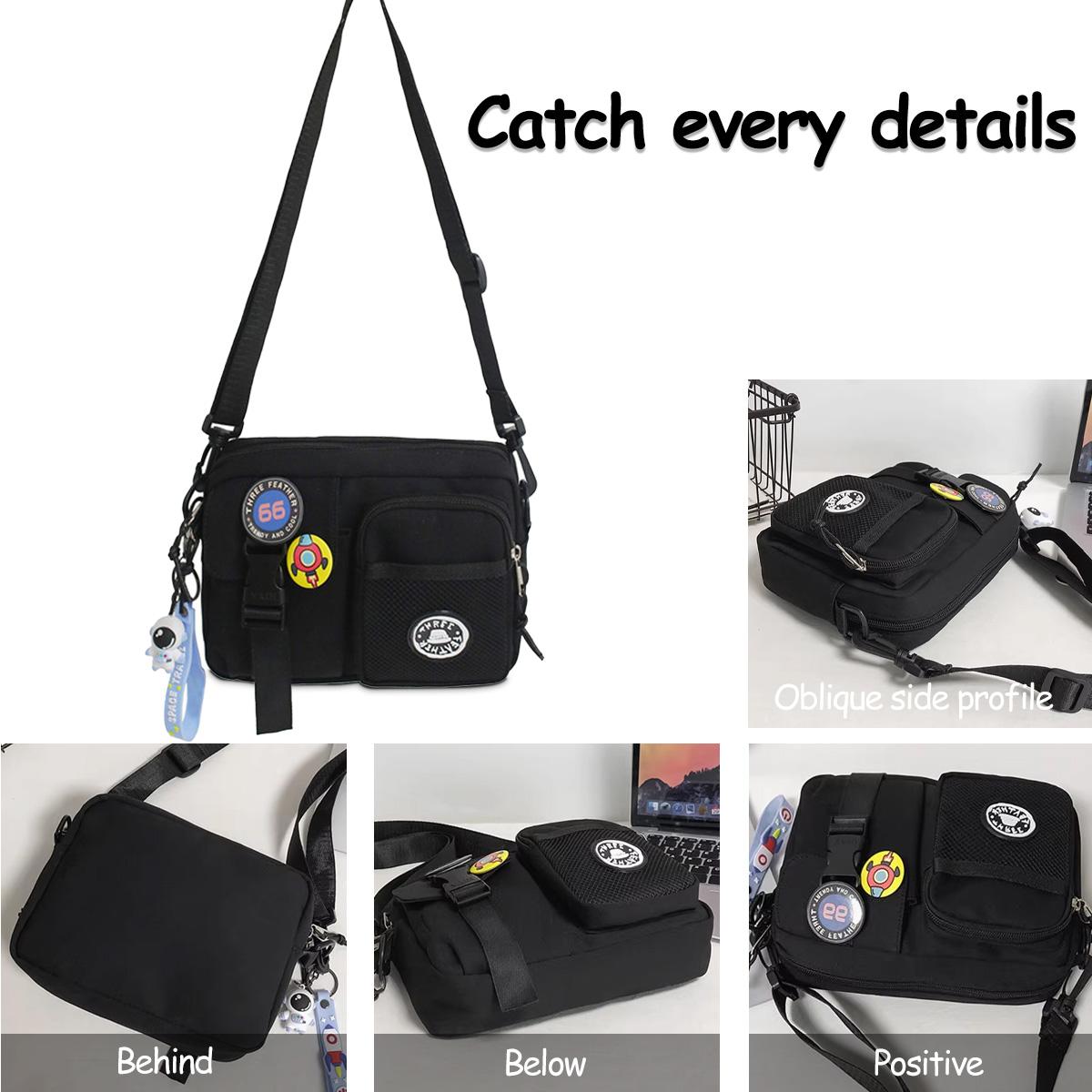 Unisex Crossbody Phone Bag | Multi-pocket, High-Quality | Daily Commuting & Shopping Bag (Random Badge) Stylish, Practical everyday Shoulder Bag Unisex Crossbody Phone Bag | Multi-pocket, High-Quality | Daily Commuting & Shopping Bag (Random Badge) Stylish, Practical everyday Shoulder Bag