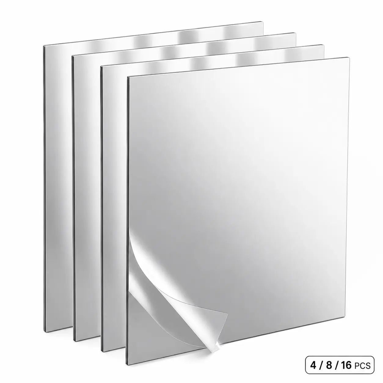 Acrylic Mirror Wall Tiles 20x20cm/30x30cm, Self-Adhesive Flexible Frameless Design, Shatterproof Full Body Mirror for Bathroom, Gym, Yoga, Home Decor