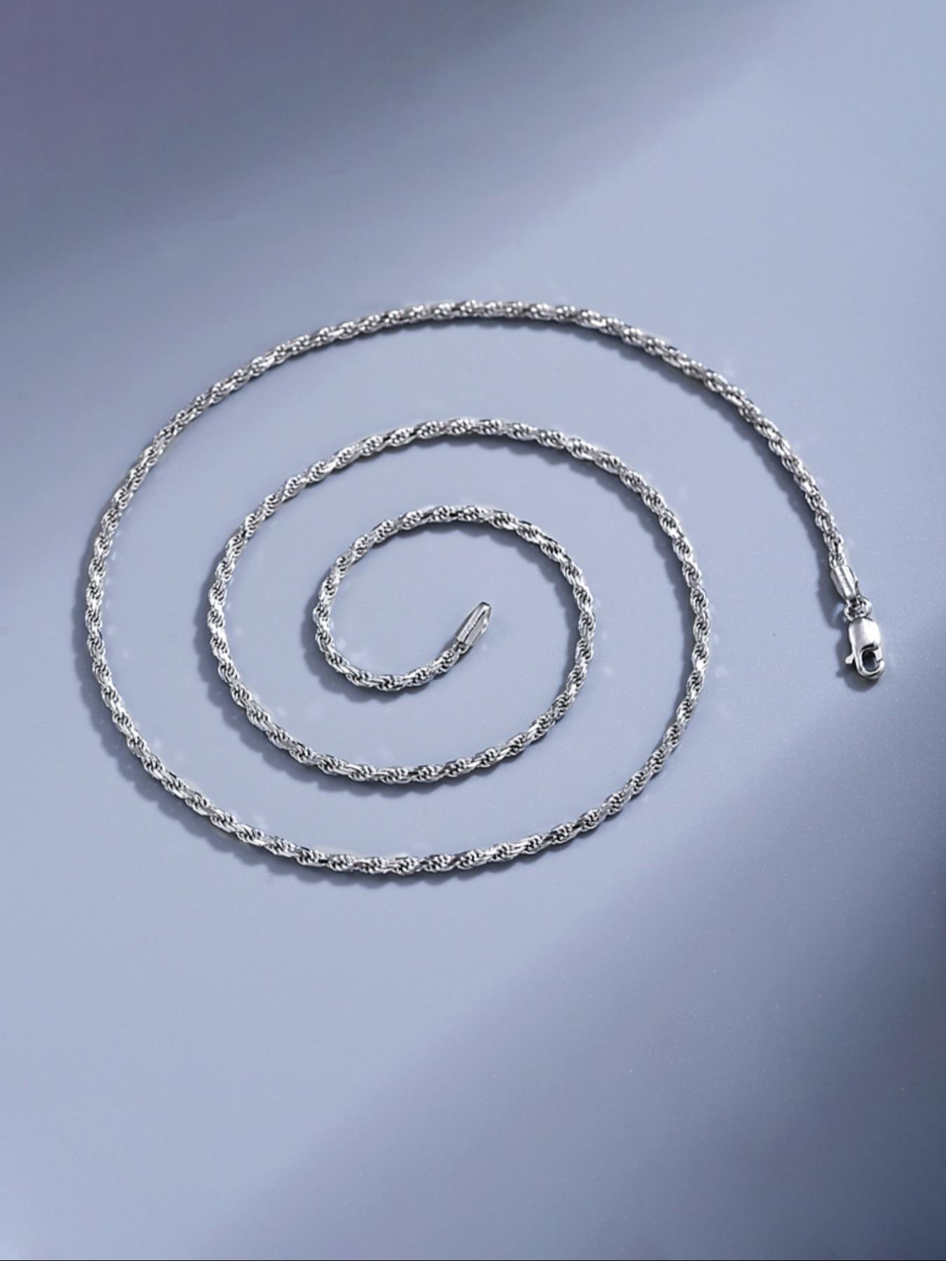 S925 Sterling Silver Chain Necklace for Men & Women, Fashion Chain Necklace for Party, Daily Decor, Trendy All-match & Exquisite Jewelry for Birthday Gift