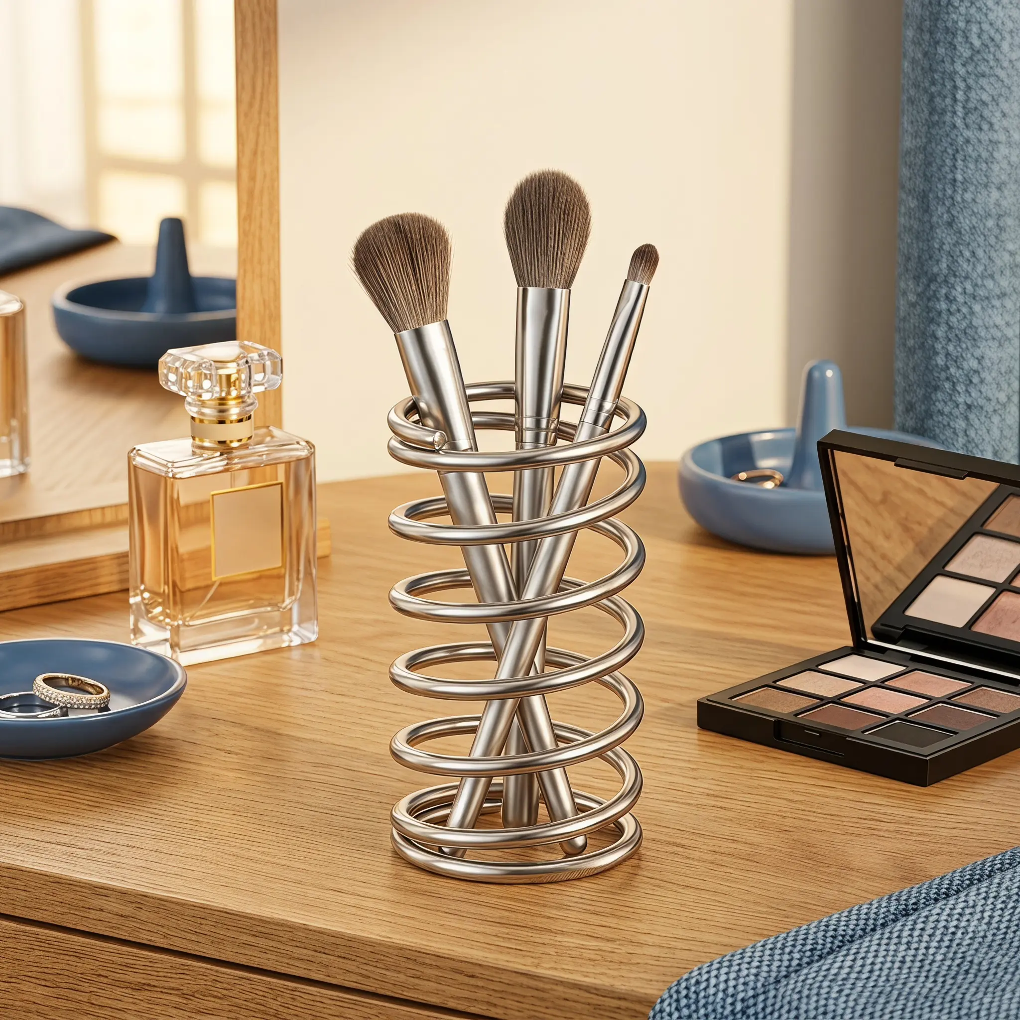 Stainless Steel Toothbrush Holder Organizers Metal Bathroom Accessories Toothbrush Holders for Bathrooms Tool for Toothpaste Makeup Brush Storage Rack Home Decoration-YY1