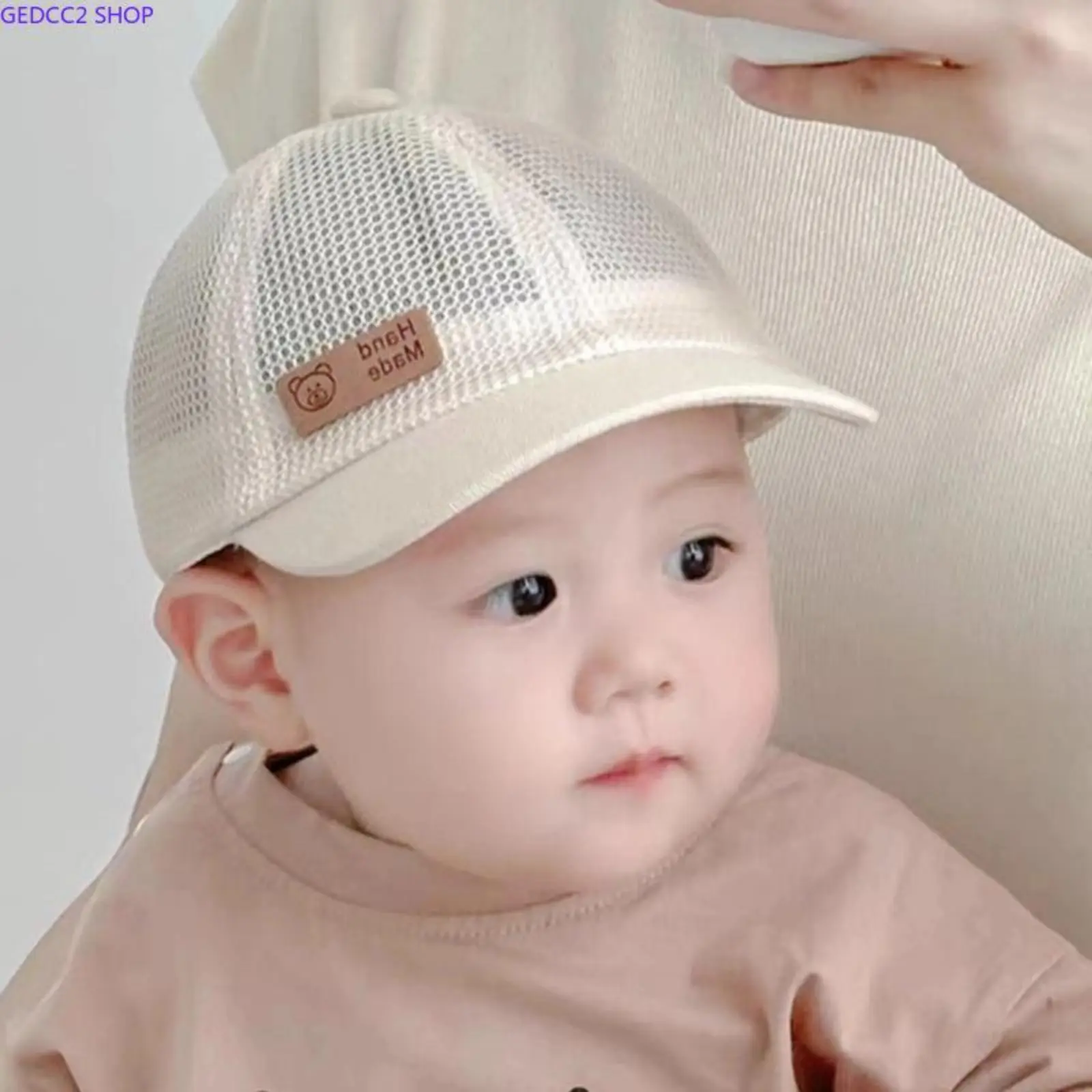 Baby Boys Summer Baseball Cap, Lightweight Sun Hat with Cute Bear Design, Adjustable Toddler Hat for Outdoor Activities & Daily Wear