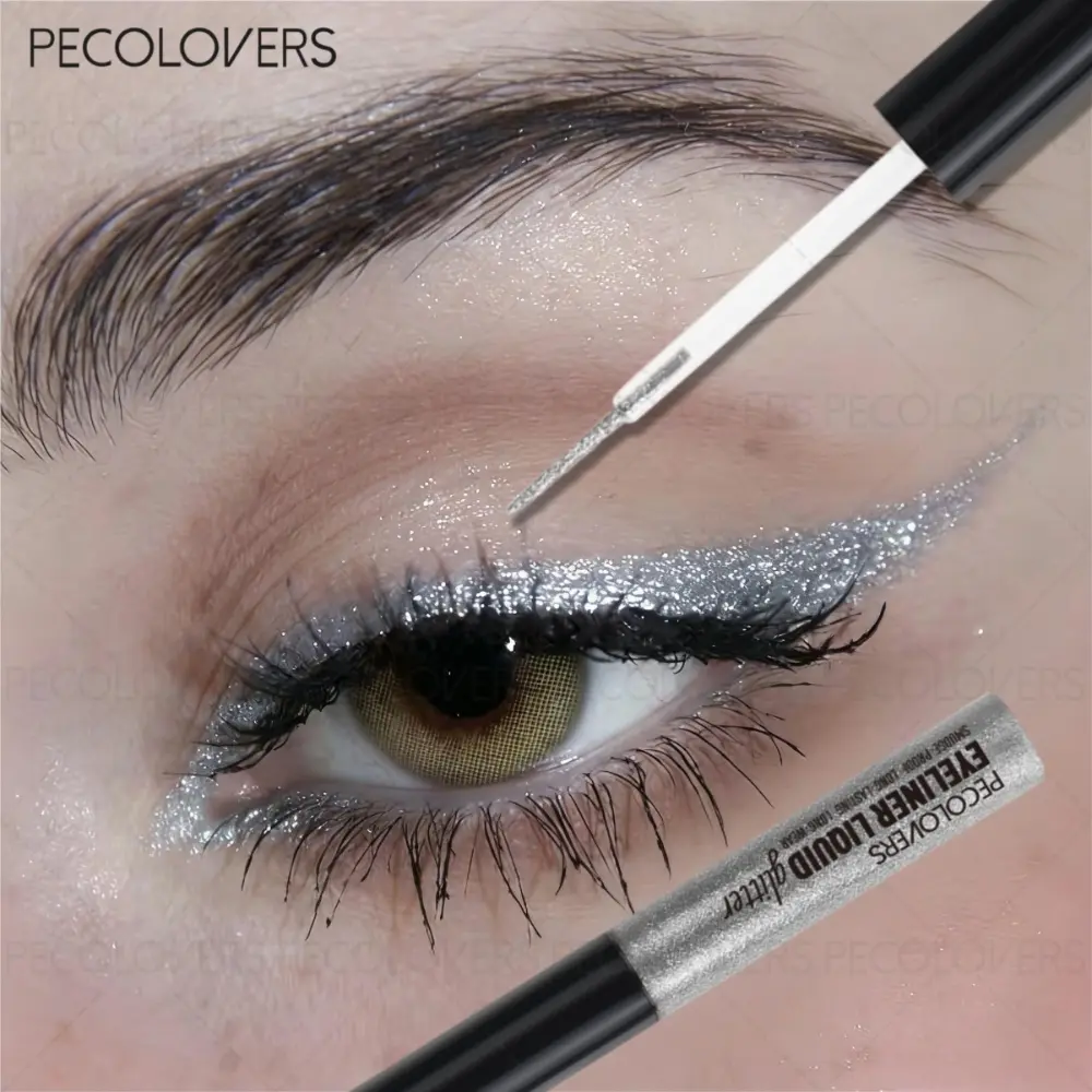 1 Pcs Colored High Pigmented Liquid Eyeliner, Glitter Liner, Burgundy Forest Green Klein Blue, Metallic Shimmer Sweatproof Non-Caking, for Stage Party Music Festival Makeup, Maximum Sparkle, Beginner-Friendly