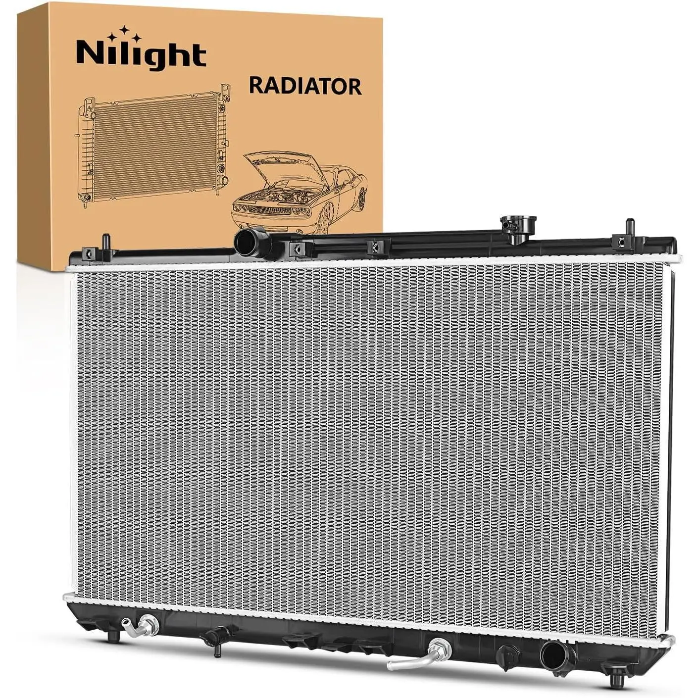 Nilight Complete Aluminum Core Radiator Complete Unit for Toyota Camry Solara 1997-2001 (Automatic Transmission) - 107% Leak Tested, Precision Folded Fins, Boiling Point Boost, Pressure Maintenance, Replace# 1640003140, 1640003141