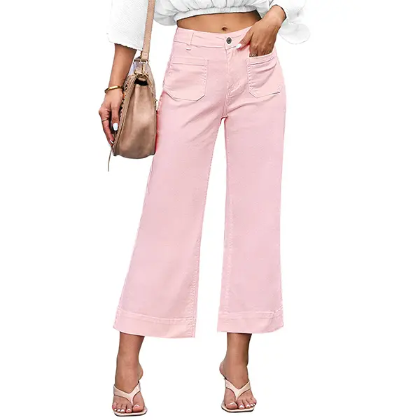 luvamia Wide Leg Jeans for Women Trendy High Waisted Flare Jeans Cropped Denim Pants Stretchy Baggy with Patch Pockets,back to school shopping,clothes for back to school,first day of school outfits