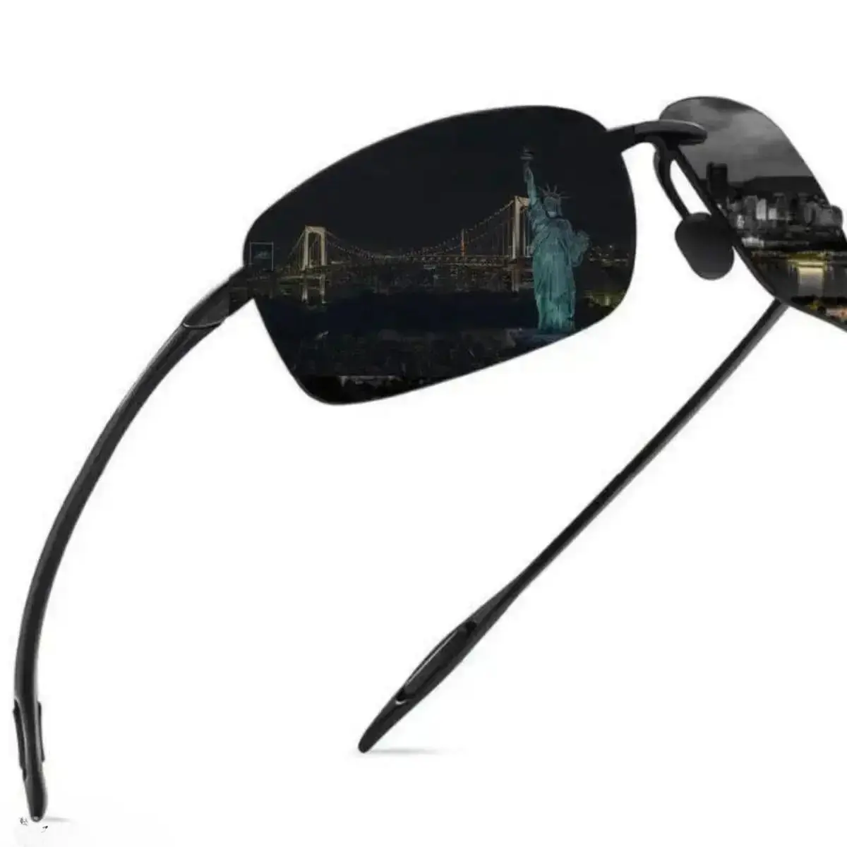 TR90 Polarized Sunglasses for Men – Ultralight Rimless Sports Glasses for Outdoor Activities