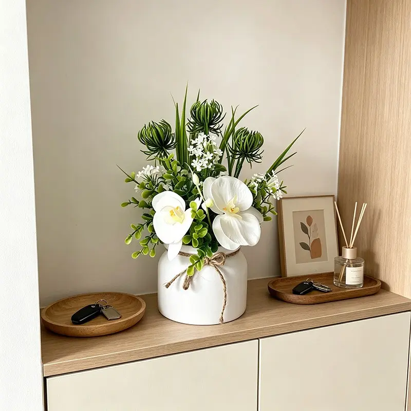 Realistic Phalaenopsis Orchid Set, Artificial Flowers for Home Decor, Elegant Fake Flowers for Table, Window, Balcony, Nordic Style