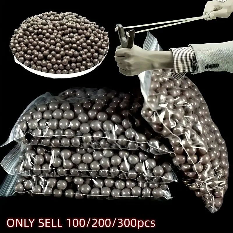 100/200/300 Pieces Slingshot Ammo, 8-9mm Hard Clay Balls, Outdoor Hunting Slingshot Bullets, Durable and Reliable Precision Shooting Gear