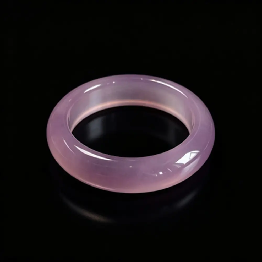 Women's 12mm Ice-Type Imperial Purple Chalcedony Bangle - Vintage Outer Mongolia Material Rare Stone Collectible Cultural Carving Bracelet