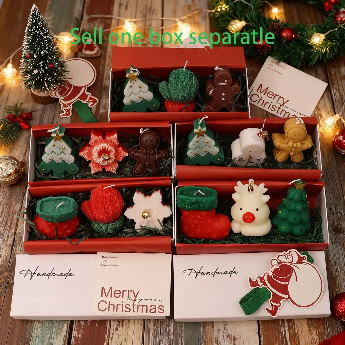 Elegant Christmas Scented Candle Gift Set, Perfect for Holiday Atmosphere, Ideal Small Present for Friends and Family