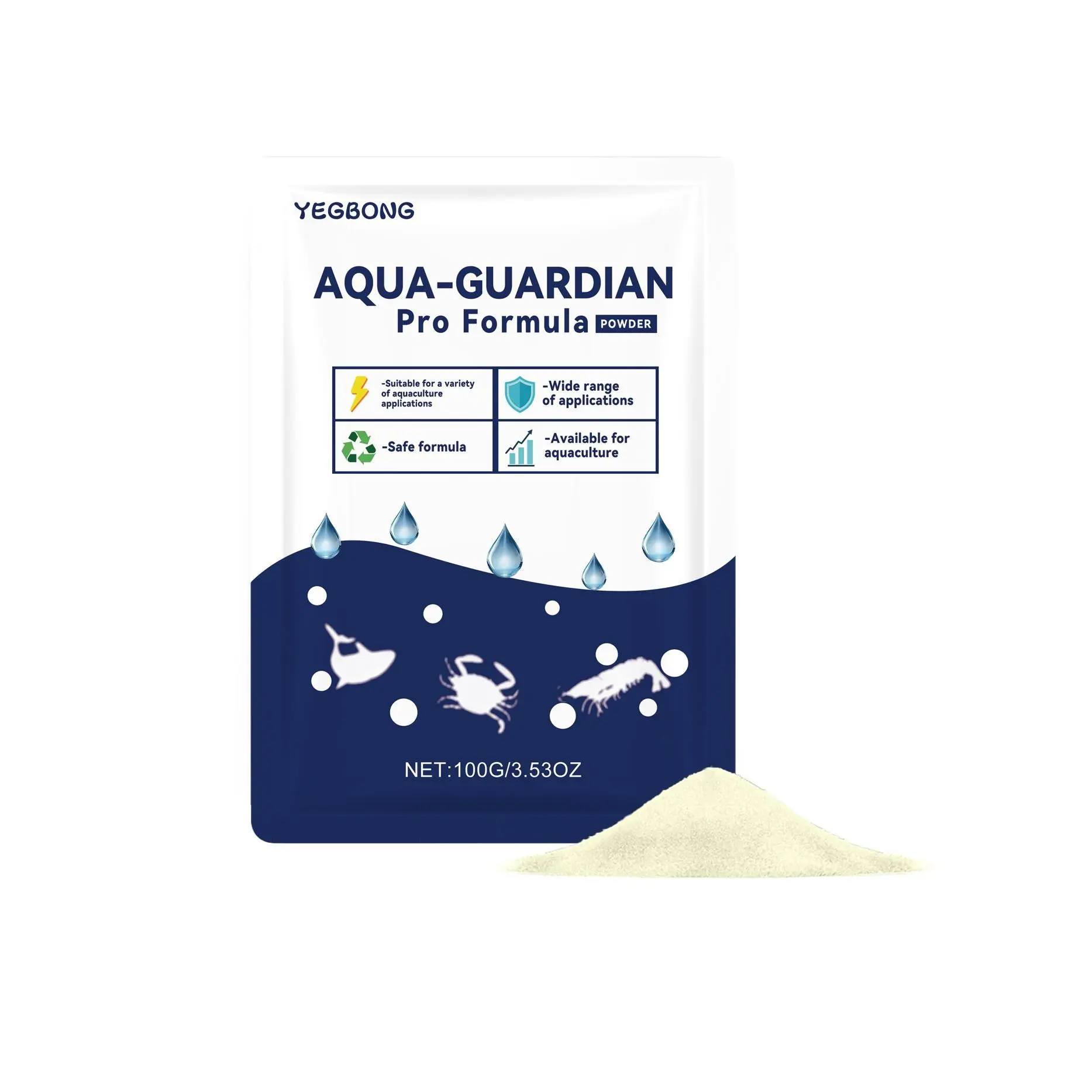 Yegbong Water Clarifier Powder (100g), Purifies Water for Clear Long-Lasting Results, Cleans Home Aquariums, Maintenance Purification Powder, Cleaning, Water Treatment, Aquaculture