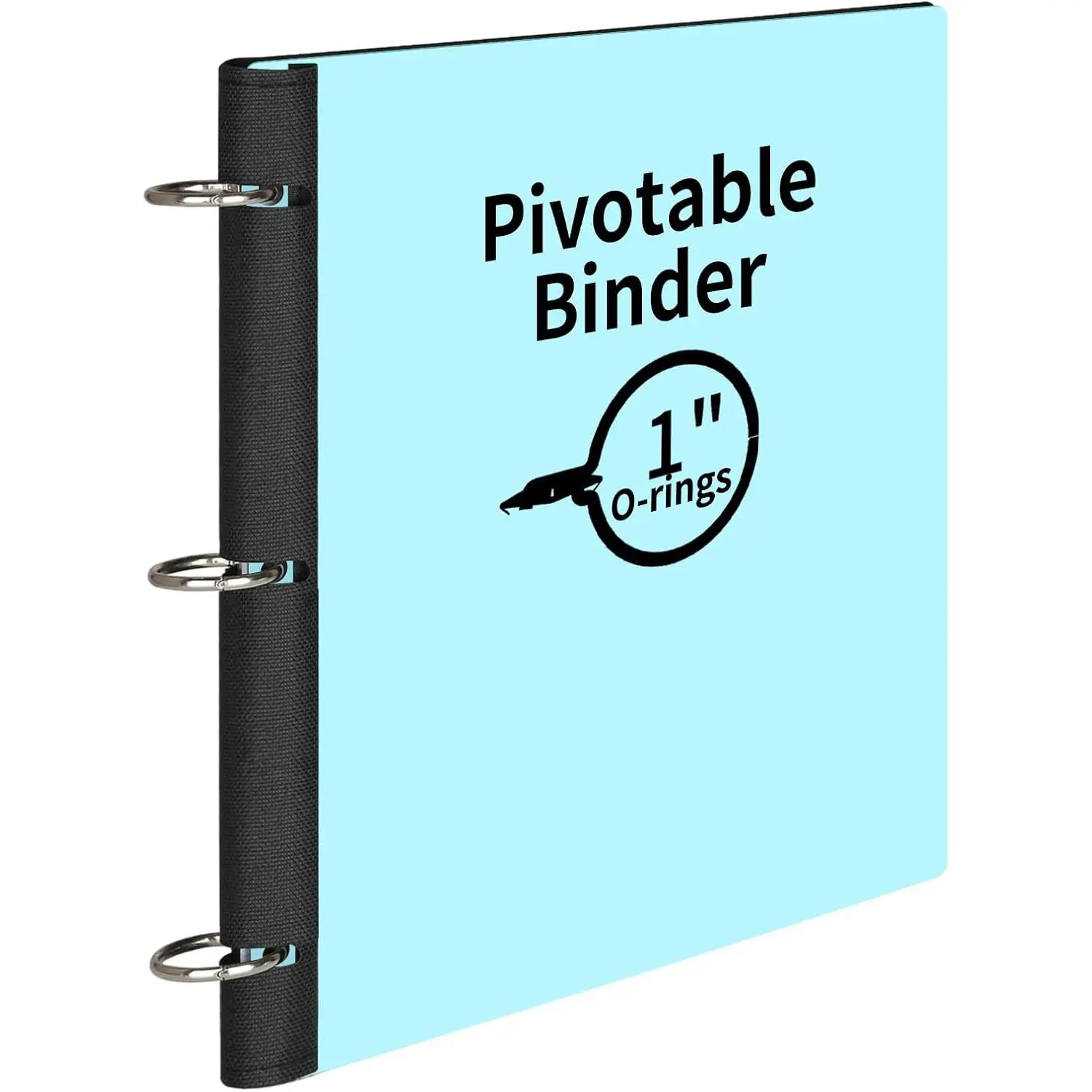 360° Pivotable 3 Ring Binder, Soft 1 inch Binders 3 Ring, Flexible Thin Soft Three Ring Binder Fits 8.5" x 11", for , School and Office-Blue