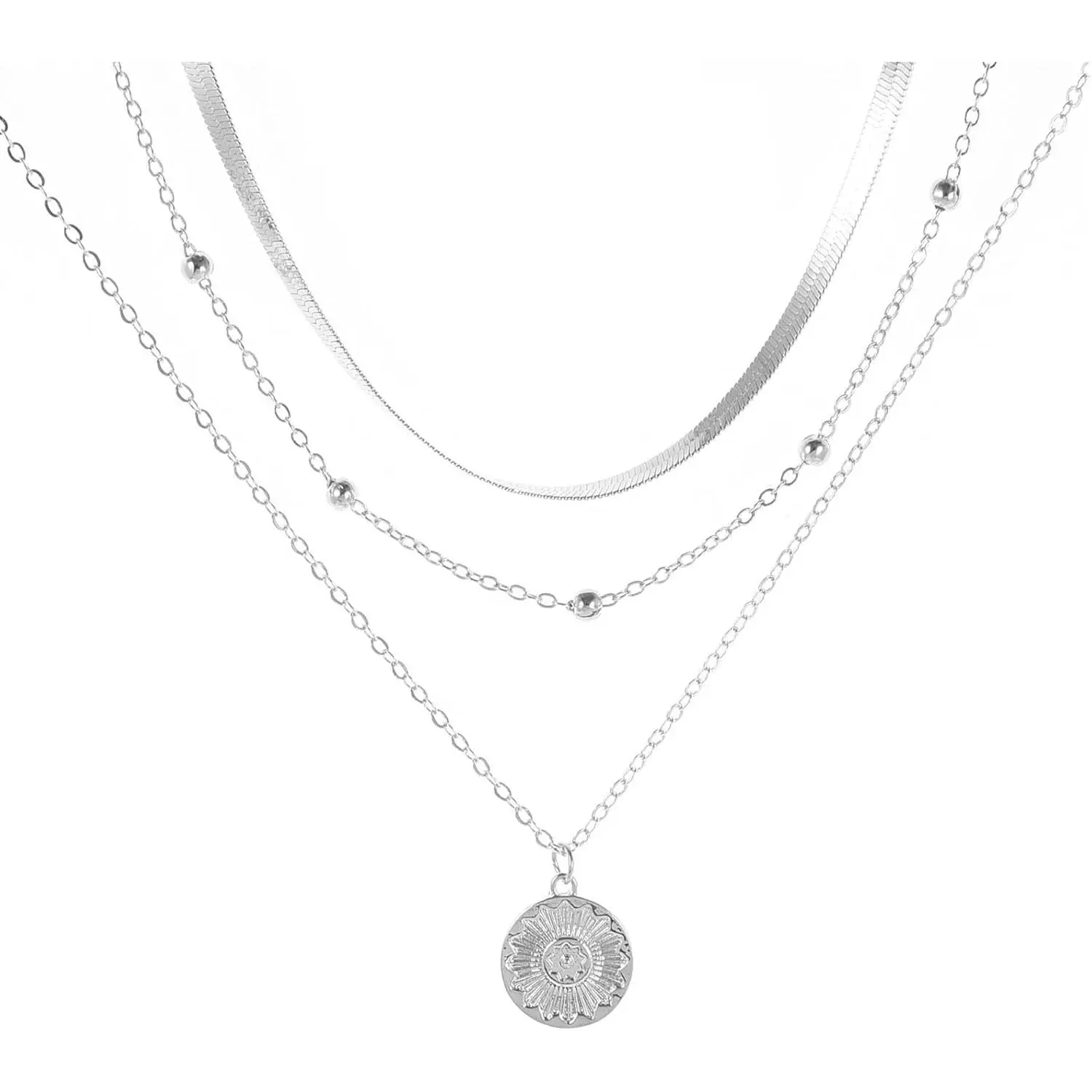 Women's Layered Gold Necklaces - Dainty Paperclip Chain Choker with Elegant Cross Pendant, Stackable for Casual Wear, Cross Necklace