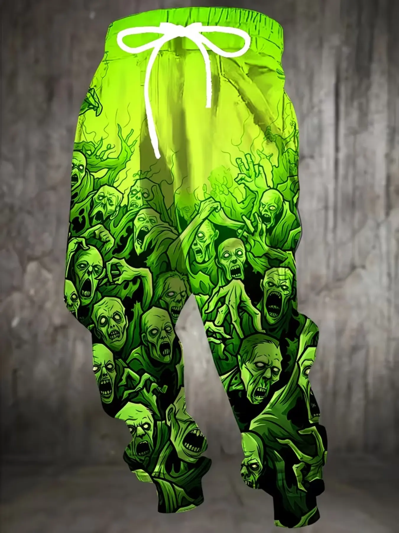 Men's Fashion 3D Skull Print Sweatpants, Drawstring and Pockets, Comfortable Casual Long Pants for Home and Sleep, Fall & Winter