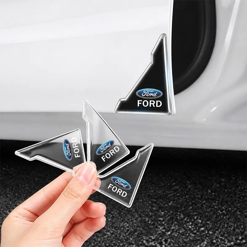 4Pcs Car Door Corner Protector, Protector Sticker, Invisible TPU Anti-Collision Guards, Scratch & Dent Resistant, Self-Adhesive Install, Paint Protection, Transparent Exterior Trim, Universal Auto Accessory, Fit For Ford Mustang F150 Explorer