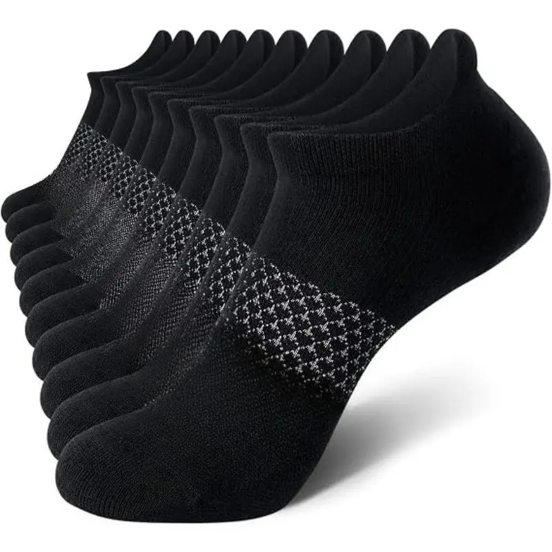 Women's Low Cut Soft Comfy Ankle Socks - 8/16/24 Pairs, Breathable Stripe Mesh, Soft Stretch French Terry, All Season Toeless Socks for Daily Walking, Sports