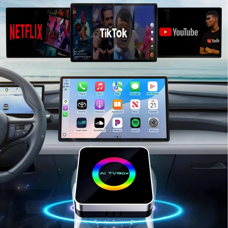 CarPlay & Android Auto 2026 - Car Video Players, CarPlay Screen, Netflix, YouTube, and TF card slot - Plug and play, tension to wireless - Compatible, a must-have gift for your boyfriend