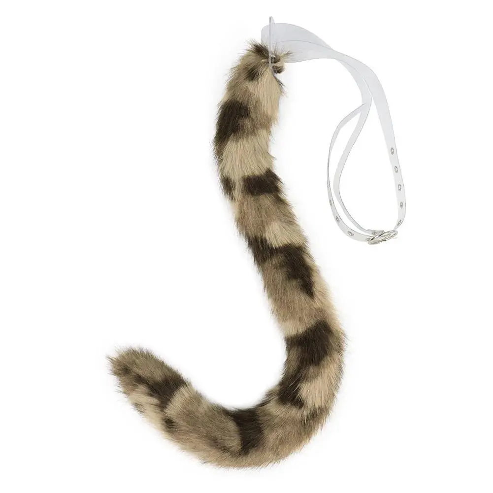 Handmade Simulation Leopard Tail Cute Plush Bobcat Tail Comic-Con Live Broadcast Props