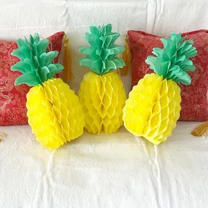 12 Pineapple Paradise Hive Decorations, Vibrant Tropical Centerpieces for Summer Beach Parties, Durable Paper, Perfect Gift for Party Hosts