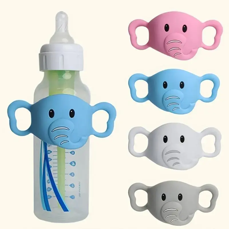 Animals Silicone Baby Bottle Sleeve for Infants, Cute Anti-Drop Protective Cover with Handles for Daily Use, Fits 8oz Bottles, Simple