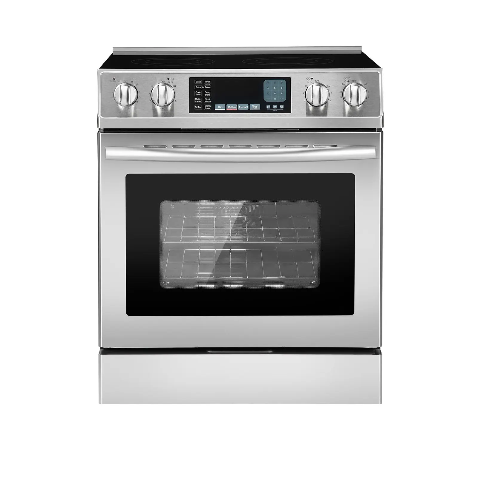 【DealsForYouDays】VEVOR 30 in Electric Range Oven, 4.8 Cu. Ft. Capacity Compact Freestanding Oven, Stainless Steel Kitchen Stove, with 5 Burners, Timer, Self-Cleaning, Easy Reach Racks, Storage Drawer(No Power Cord)
