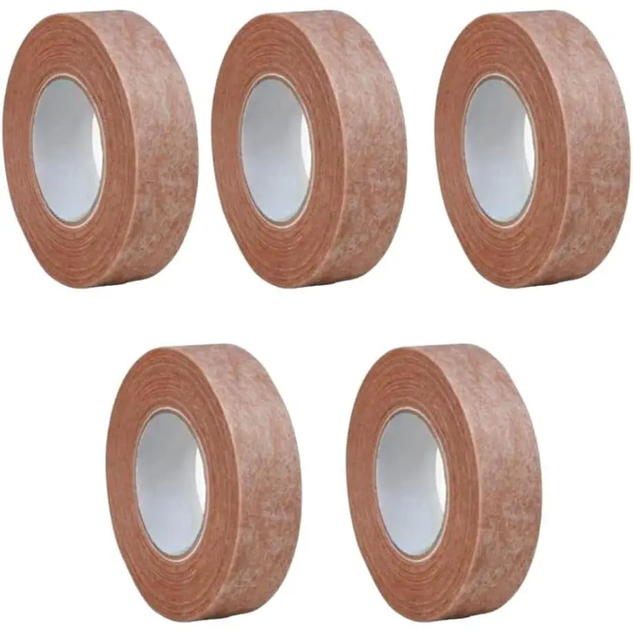 Tan Micropore Paper Medical Tape, 5-Roll Pack - Breathable & Hypoallergenic for Sensitive Skin, Unisex Athletic Use, Face, and Nose Taping - 1.25 cm, Adults, All Seasons, 1.25Cm, 1/2 Inch X 10 Yard