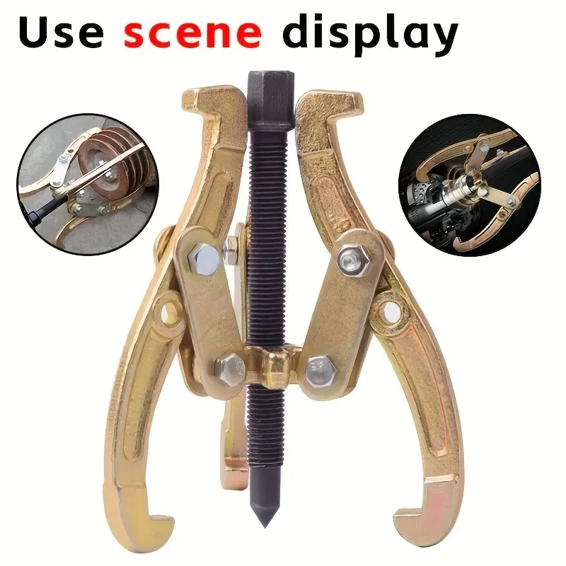 Three-Inch Heavy-Duty Three-Jaw Bearing Puller, Multi-Functional Dual Jaw Compatible Bearing Removal Tool, Compact for Industrial Maintenance