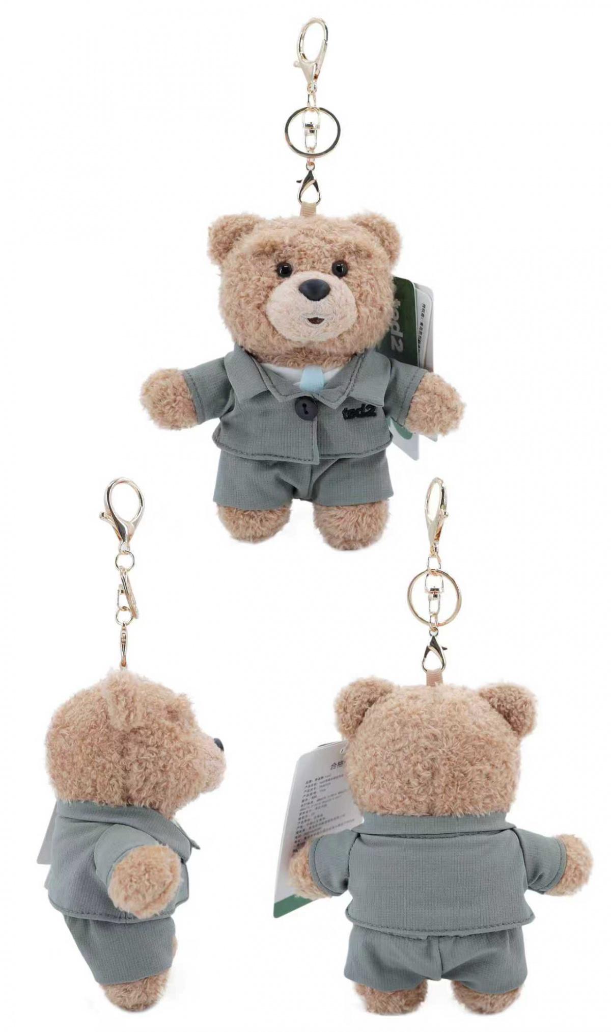 Ted2 Plush Keyring Kawaii Teddy Bear Plush Anime Hobby Stuffed Toy Keychain Bag Pendant Dolls Christmas Birthday Gifts