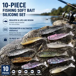 7.5cm 6.5g Ultra Realistic Silicone Swimbait Soft Lure with Hook - Weedless Design, Fresh & Saltwater Fishing, Multi-Scenario Crankbait Kit, Durable Bite-Resistant Essential Tackle