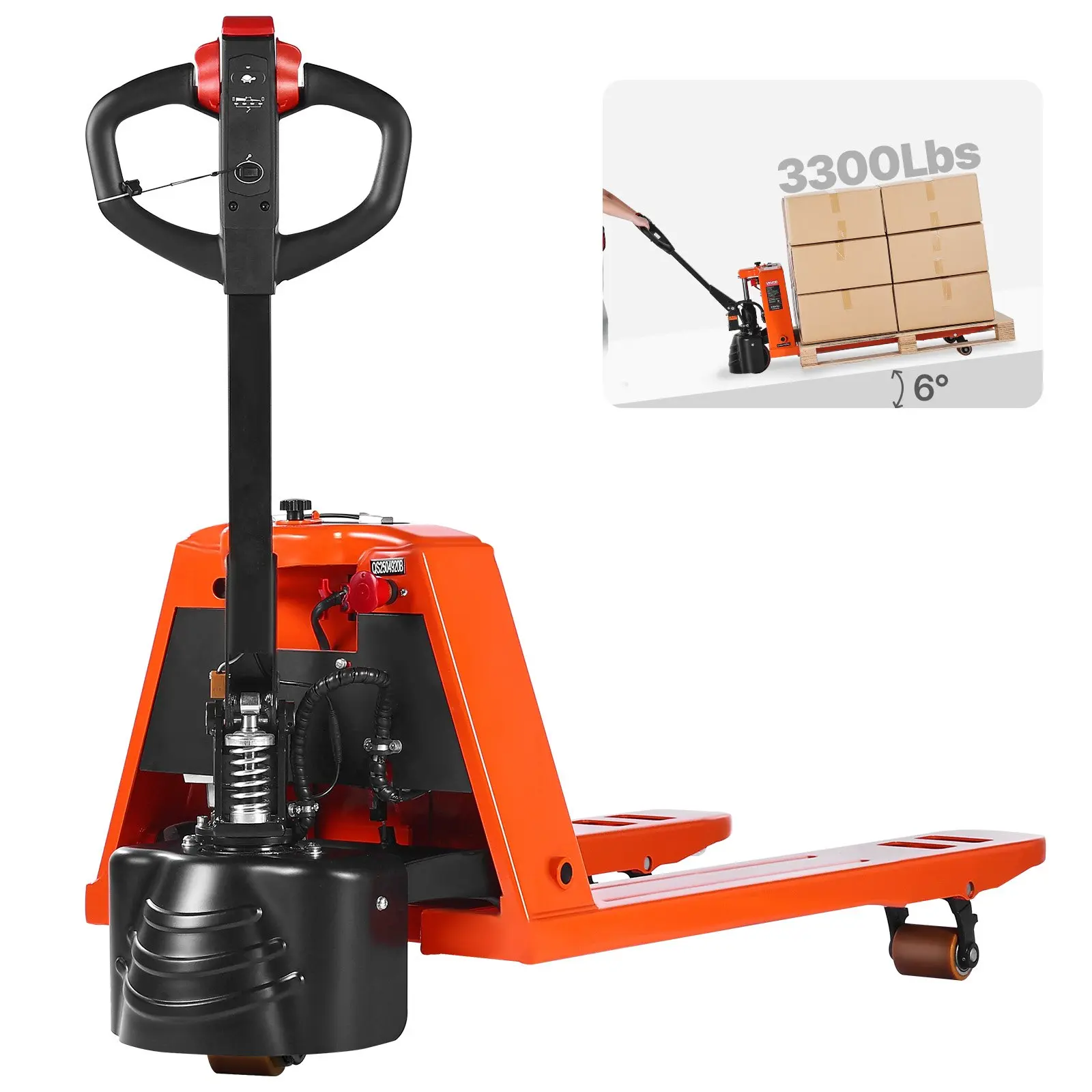 Electric Pallet Jack, 3300 lbs Load Capacity, Lithium Battery Powered Pallet Jack Truck with 48Lx 27W Inch Forks for Material Handling, Suitable for Warehouse, Supermarket, Manufacturing