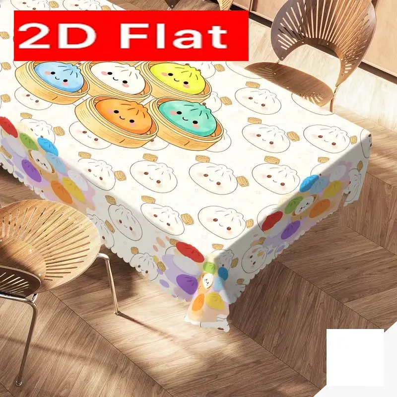 2D Flat Party Tablecloth 1pc, Bohemian Fringe and Geometric Design, Durable and Easy to Maintain, Perfect for Celebrations and Outdoor Activities