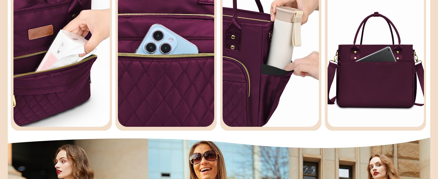 Lunch Bag Lunch Box Women - Leakproof Insulated Lunch Cooler Bag for Women - Large Lunch Tote Bags Adults, Purple