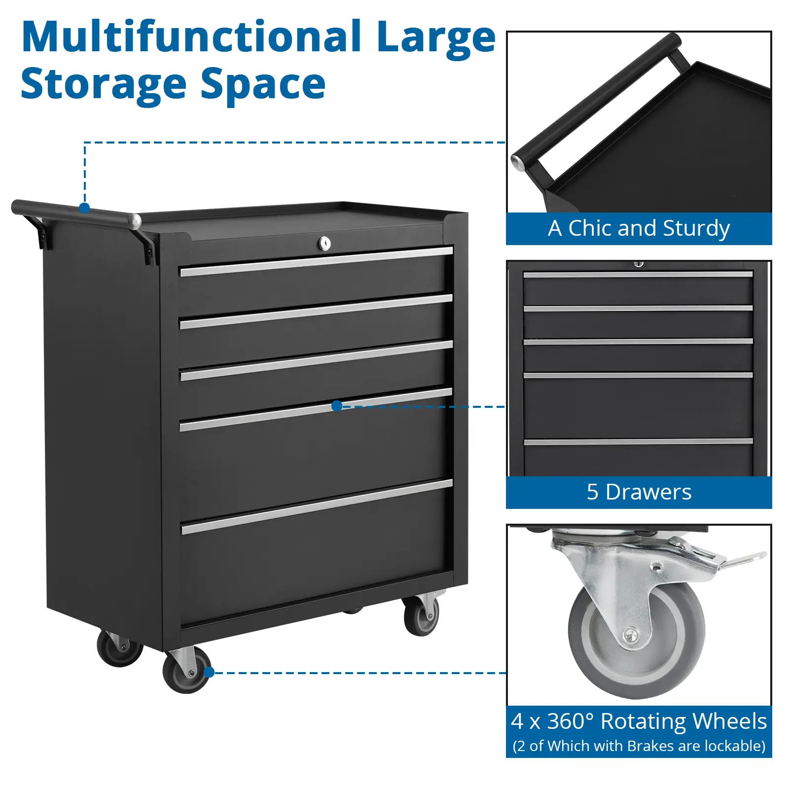 Heavy-Duty Tool Storage Cabinet Organizer, Multi-Functional Utility Box with Easy-Access Sliding Drawers, Sturdy Storage Solution for Hand Tools and Accessories, Perfect for Garage, Workshop and Home Improvement Projects