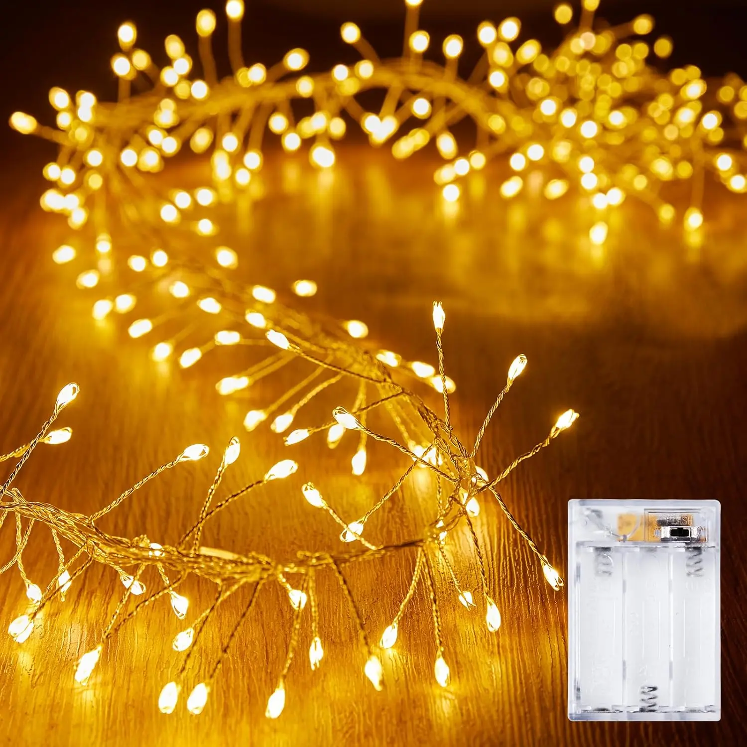 Fairy Lights Battery Operated, 10Ft 120 LED Firecracker String Lights, Waterproof Silver Wire Starry Firefly Light for DIY Wreath Wedding Indoor Outdoor Christmas Garden Decorationsfidget toys