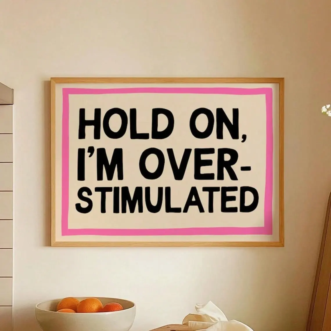 Bold Mental Health Poster, Frameless Horizontal Wall Art, Ideal for Home Office, Moving Gift, Supportive Decor, Self-Care Room Decoration