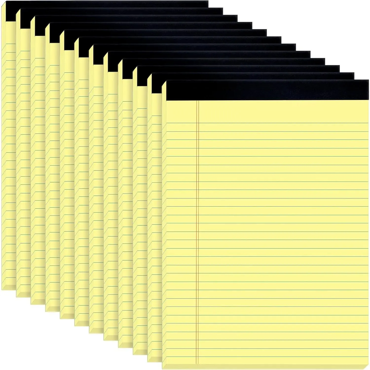 Yellow Legal Notepads 8.5 x 11 inches, 12 Pack - Perforated Wide Ruled Thick Paper Notebooks, Effortless Sheet Removal, No Ink Bleeding, Easier Writing & Reading - For Office, School - 50 Sheets Per Pad