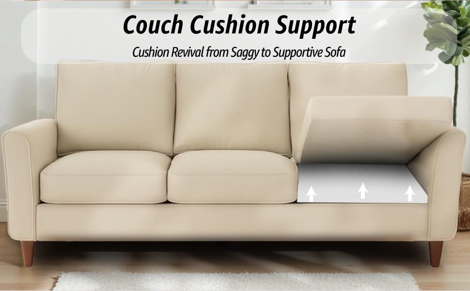 Couch Cushion for Sagging Seat, 20 x 20 inch Couch Cushion, White Curved High-Density Foam Insert Supporter for Repair Sagging Sofa, Chair, Recliner, Loveseat (1-Pack)