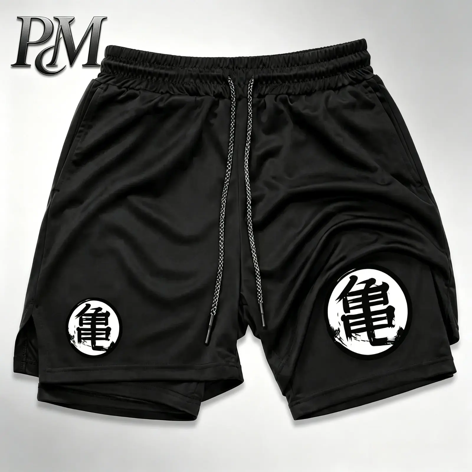Men’s Anime Dragon Ball Goku Inspired 2-in-1 Running Shorts Quick-Dry Bilayer Compression Gym Athletic Training Shorts Y2K Streetwear Summer Activewear Moisture Wicking Breathable Basketball Jogging Beach Vacation Holiday Gift for Men Women