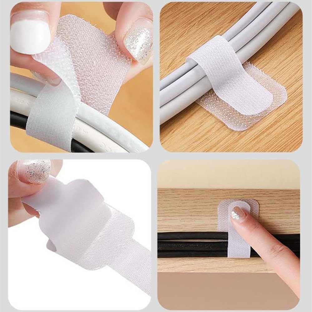 10PCS Cable Organizer - Data Cable Storage Artifact for Desktop Computer - Cable Tie Wire Network Cable Routing Fixer