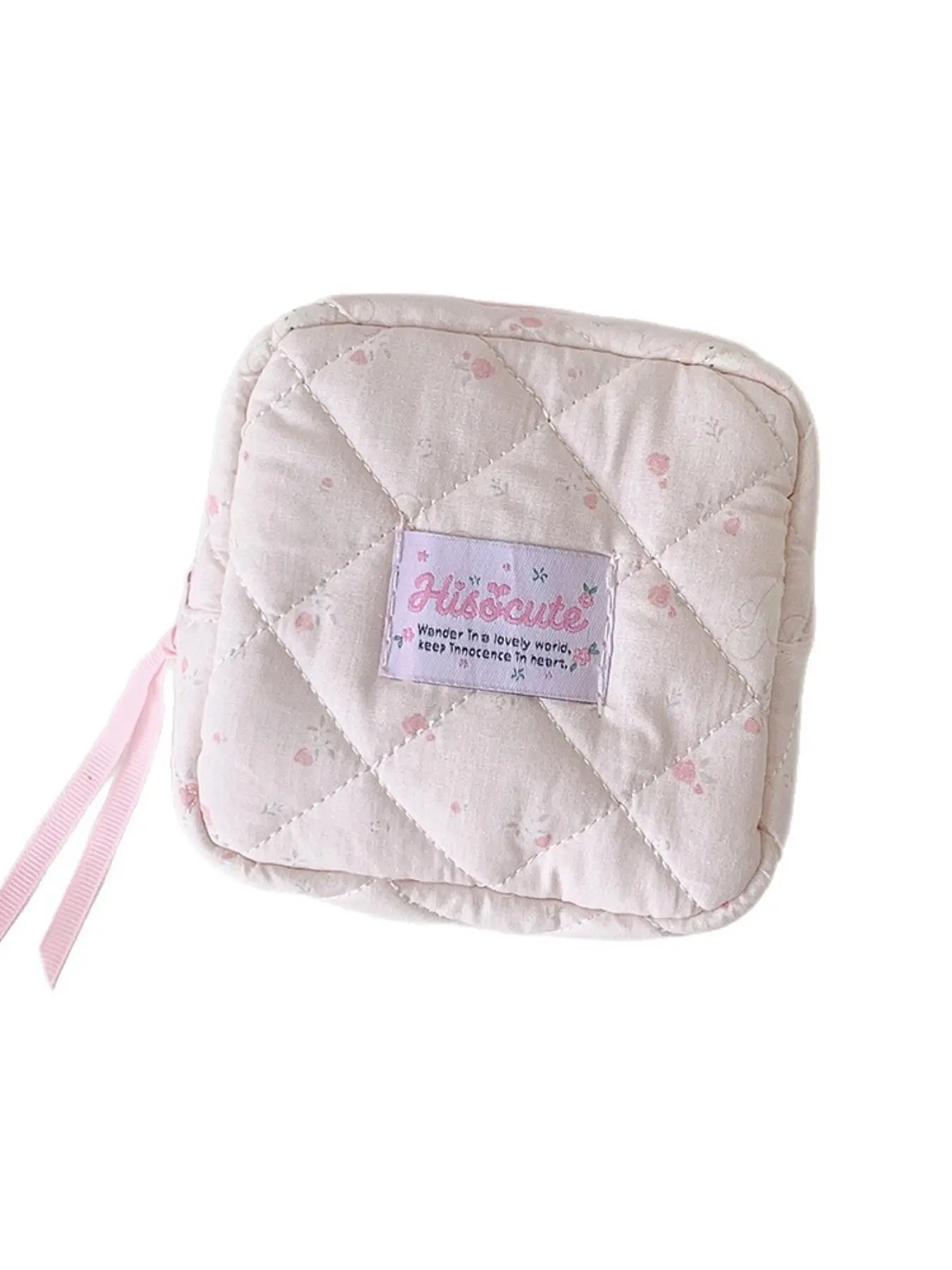 Simple Design Macaron Color Polka Dot Makeup Bag, Travel Essential High Aesthetic Sanitary Pad Storage Bag, Lipstick Earphone Small Item Organizer