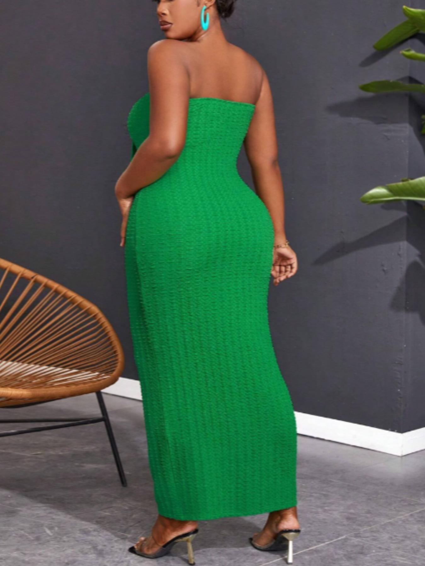 Women's Plain Tube Dress, Casual Bodycon Long Dress for Summer, Kids Clothes for Daily Wear, Womenswear, Sleeveless