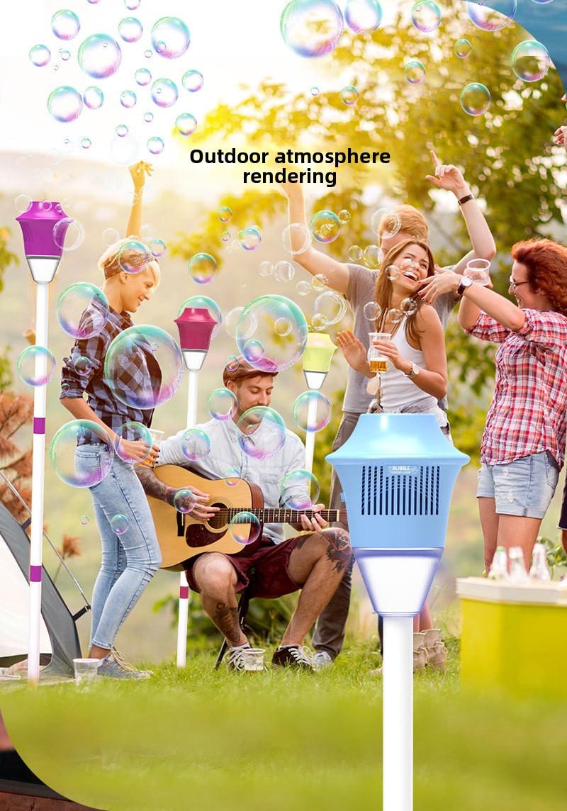 Automatic Handheld Bubble Machine for Kids, Bubble Maker Spring Summer Toys with Lights, Outdoor Rechargeable Blower Best Easter Gift for Children