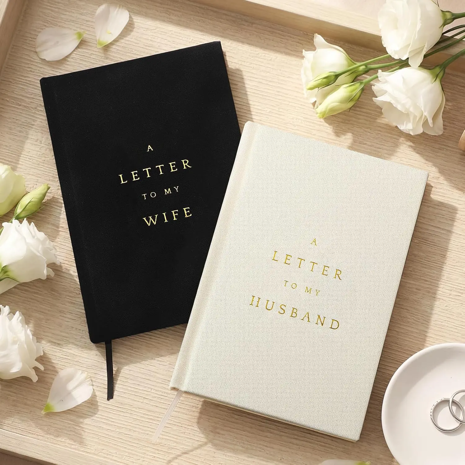 Set of 2 Wedding Vow Books His and Hers Wedding Vow Books Registry Gifts Idea for Bride Groom  Foil 80 Lined Pages Engagement  Essentials for Guest Newly Engaged Couple(Black & White)