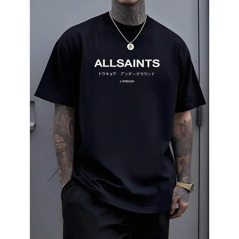 Unisex🌆 ALLSAINTS Tokyo Underground London Cotton Short Sleeve T-Shirt Graphic Tee Urban Culture Casual Streetwear Top Good Graphic Tees Funny Graphic Tee Trendy T-Shirts Oversized T Shirts Fits