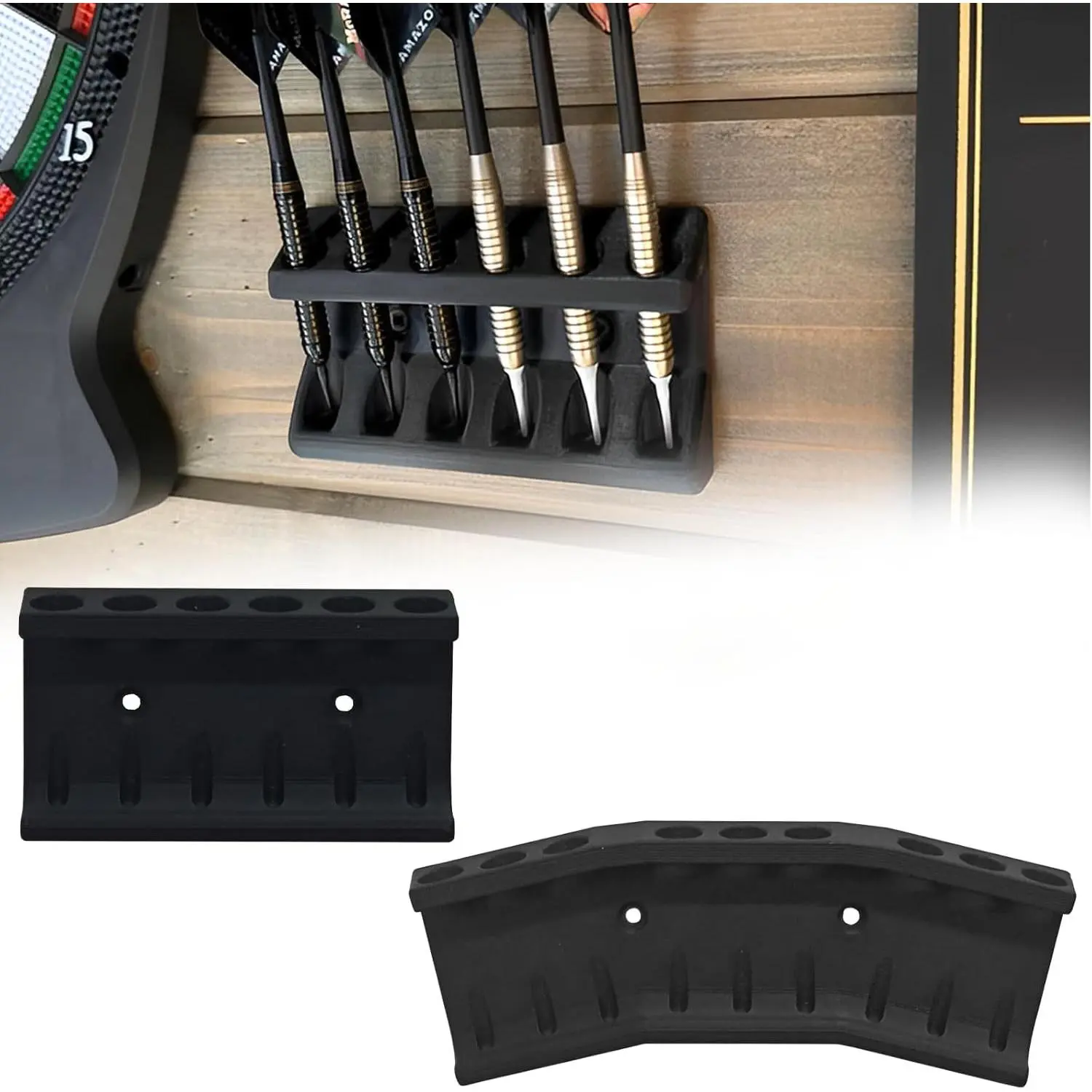 2 Pcs Wall Mounted Dart Holder Dart Racks to Display 6 and 9 Darts Unique Gift for Dart Players