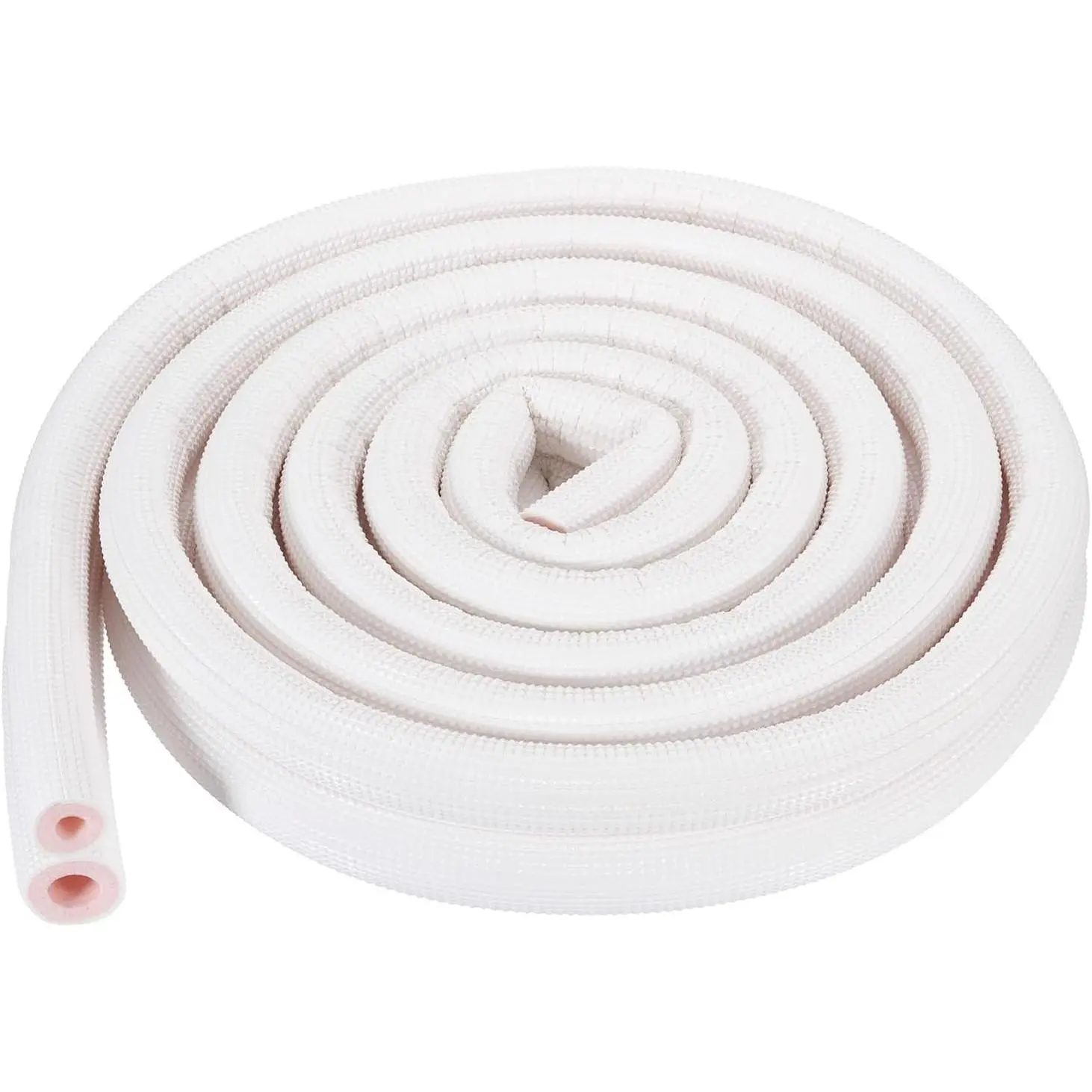 HVAC Copper Pipe Insulation Foam Tube - 1/4", 1/2" ID, 10 ft Mini Split Line Set, Heat Preserv. Tubing for Air Conditioning Refrigeration Water Pipes, White/Pink, Tube Form