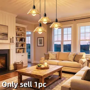 Bohemian Style Woven Dome Pendant Light/Adjustable Height Natural Style Ceiling Lamp/Suitable for Kitchen Islands, Dining Rooms, Entryways, Bedrooms, and Hallways, Courtyards, Outdoor, Home/Pendant Light, Ceiling Light/Single Pack