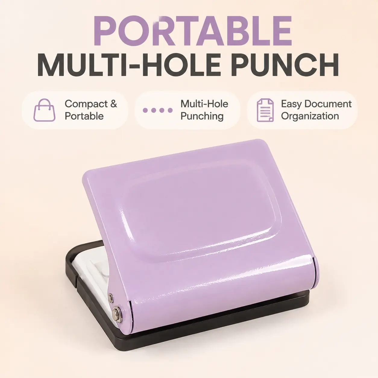 10 Hole Puncher, Spiral Book Binder Machine for Planner Notebook, Office School Home Use, Adjustable Punching, Compatible with A4 A5 B5 Loose‑leaf Paper Binding Machine
