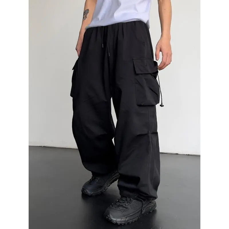 Solid Multi Flap Pockets Men's Straight Leg Cargo Pants Loose Casual Outdoor Work Pants For Hiking Fishing Angling